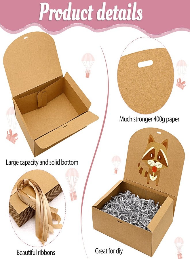 PLMMOUT 15 Pcs Gift Boxes with Lids,Bridesmaid Proposal Box with Ribbon,Brown Kraft Paper Gift Boxes Bulk for Wedding Packaging Present Birthday Crafting Party,10.6x8x3.2 Inch(Brown) - Image 3